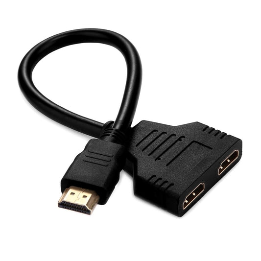 30cm HDMI Male to Dual HDMI Female 1.4 Version Cable Connector Adapter -  by buy2fix | Online Shopping UK | buy2fix