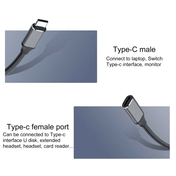 USB-C / Type-C Male to USB-C / Type-C Female Adapter Cable, Cable Length: 50cm - Computer & Networking by buy2fix | Online Shopping UK | buy2fix