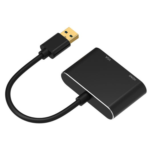 5201B 2 in 1 USB 3.0 to VGA + HDMI HD Video Converter (Black) by buy2fix