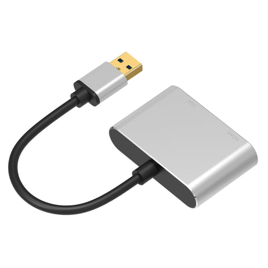 5201B 2 in 1 USB 3.0 to VGA + HDMI HD Video Converter (Silver) by buy2fix