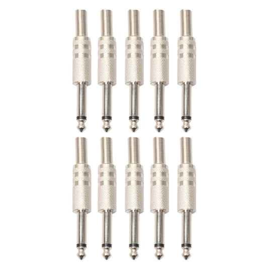 10 PCS 2 Pin 6.5mm Plug Zinc Alloy Welded Type Audio Connector 6.35 Audio Plug by buy2fix
