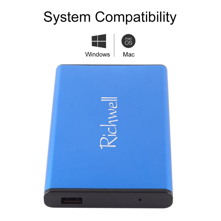 Richwell SATA R2-SATA-2TB 2TB 2.5 inch USB3.0 Super Speed Interface Mobile Hard Disk Drive(Blue) - External Hard Drives by Richwell | Online Shopping UK | buy2fix