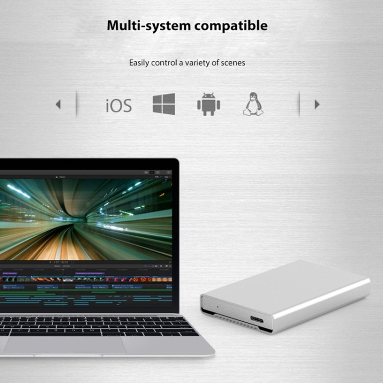 Blueendless U23Q SATA 2.5 inch Micro B Interface HDD Enclosure with USB-C / Type-C to USB 3.0 Cable, Support Thickness: 1cm or less by buy2fix