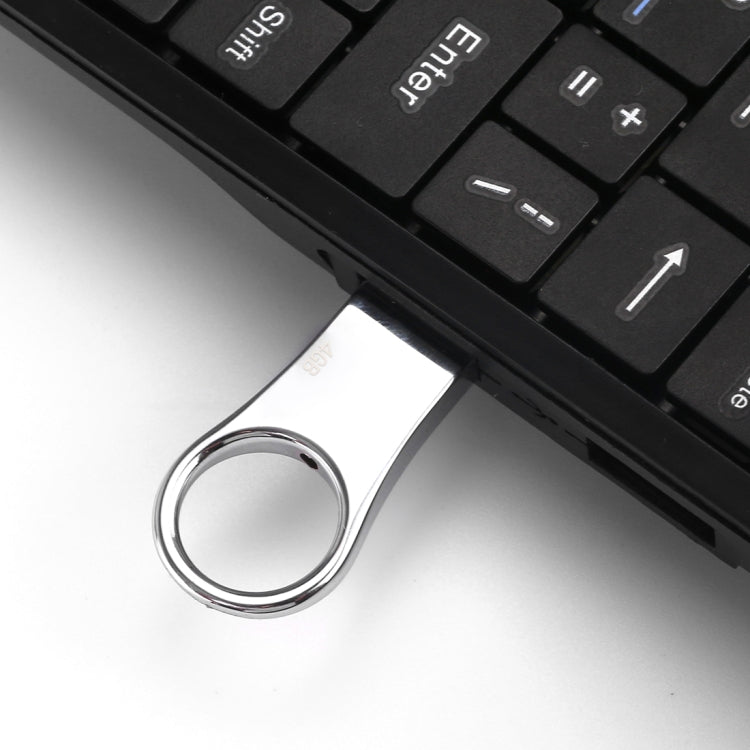 eekoo 4GB USB 2.0 Waterproof Shockproof Metal Ring Shape U Disk Flash Memory Card (Silver) - USB Flash Drives by eekoo | Online Shopping UK | buy2fix
