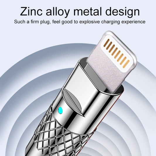 Mech Series 6A 120W USB to 8 Pin Metal Plug Silicone Fast Charging Data Cable, Length: 1.8m(Blue) by buy2fix