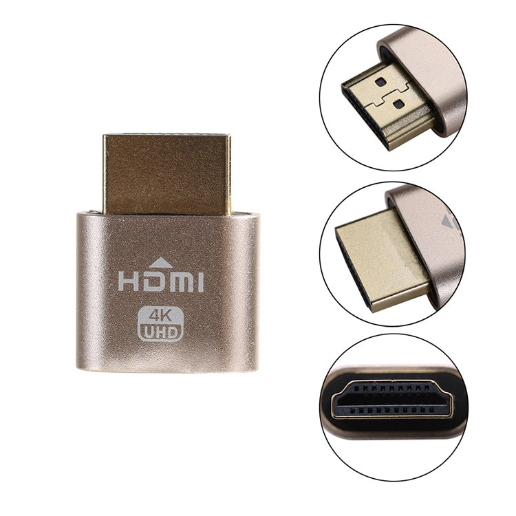 VGA Virtual Display Adapter HDMI 1.4 DDC EDID Dummy Plug Headless Display Emulator (Gold) - Computer & Networking by buy2fix | Online Shopping UK | buy2fix