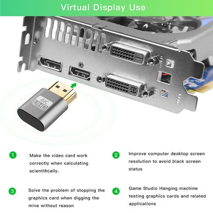 VGA Virtual Display Adapter HDMI 1.4 DDC EDID Dummy Plug Headless Display Emulator (Red) - Computer & Networking by buy2fix | Online Shopping UK | buy2fix