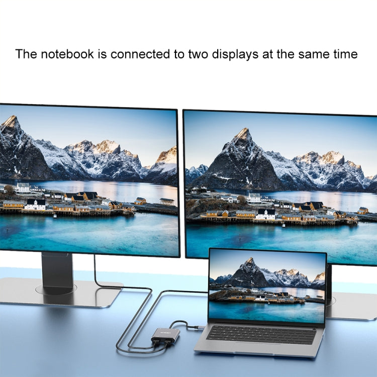 Onten 9175K 4 in 1 USB-C / Type-C to Dual HDMI + USB 3.0 + PD3.0 USB-C / Type-C Charging Port 4K HD Video Converter by Onten