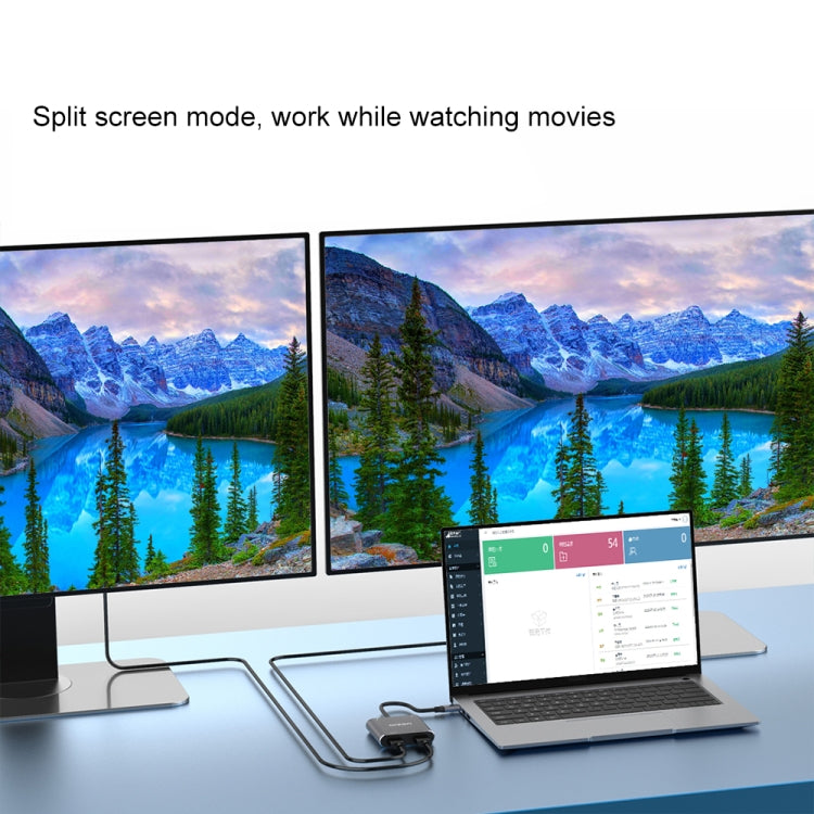 Onten 9175K 4 in 1 USB-C / Type-C to Dual HDMI + USB 3.0 + PD3.0 USB-C / Type-C Charging Port 4K HD Video Converter by Onten