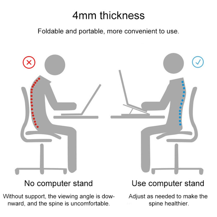 2 PCS Simple Notebook Computer Bracket Adjustable Height Increase Heat Dissipation Base Pad Holder (Blue) - Computer & Networking by buy2fix | Online Shopping UK | buy2fix