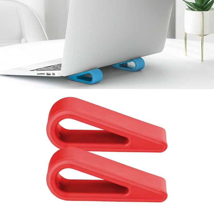 2 PCS Simple Notebook Computer Bracket Adjustable Height Increase Heat Dissipation Base Pad Holder (Red) - Computer & Networking by buy2fix | Online Shopping UK | buy2fix