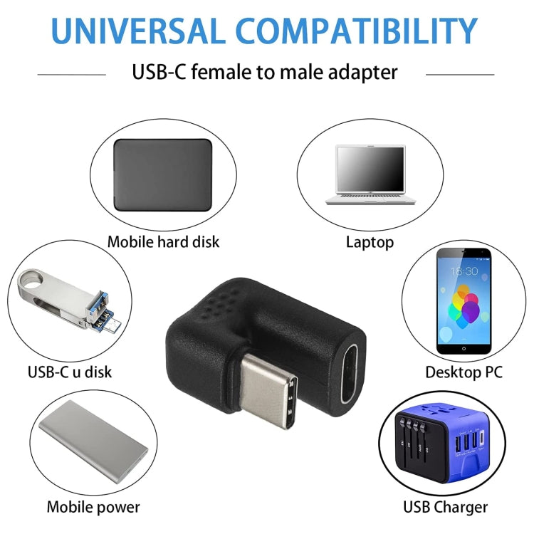 U-shaped USB-C / Type-C Male to Female Adapter - Computer & Networking by buy2fix | Online Shopping UK | buy2fix
