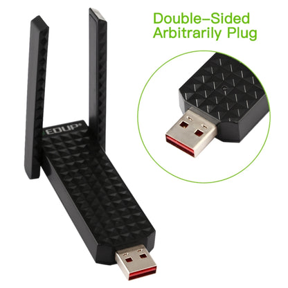 EDUP EP-AC1625 600Mbps 2.4G / 5.8GHz Dual Band Wireless 11AC USB 2.0 Adapter Network Card with 2 Antennas for Laptop / PC(Black) -  by EDUP | Online Shopping UK | buy2fix