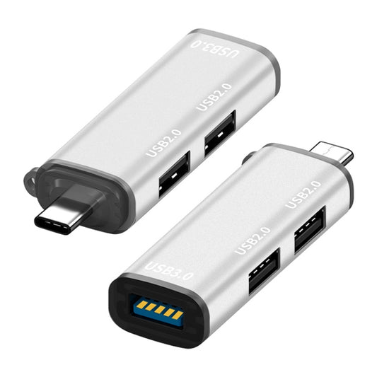 ADS-302C 3 In 1 Multi-function Type-C / USB-C HUB Docking Station (Silver) by buy2fix