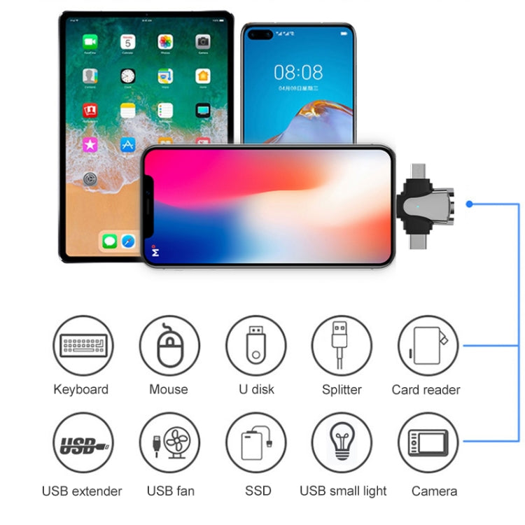 3 In 1 OTG Adapter (Silver) by buy2fix