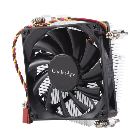 CoolAge 1155-1U DC 12V 2000PRM 30,5cfm Aluminium-Kühlkörper Hydraulischer Lagerlüfter CPU-Lüfter für Intel 1150 1156 1151
