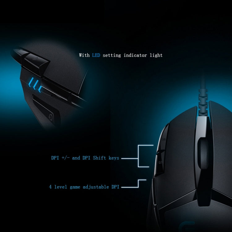 Logitech G402 USB Interface 8-keys 4000DPI Five-speed Adjustable High-speed Tracking Wired Optical Gaming Mouse, Length: 2m (Black) - Computer & Networking by Logitech | Online Shopping UK | buy2fix