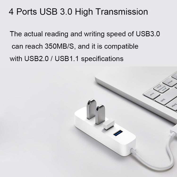 Original Xiaomi 4 Ports USB3.0 Hub with Stand-by Power Supply Interface USB Hub Extender Extension Connector Adapter(White) - Computer & Networking by Xiaomi | Online Shopping UK | buy2fix