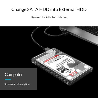 ORICO 2139C3-G2 SATA 2.5 inch USB3.1 Gen2 USB-C / Type-C Interface Transparent Hard Drive Enclosure, Support Storage Capacity: 4TB - HDD Enclosure by ORICO | Online Shopping UK | buy2fix