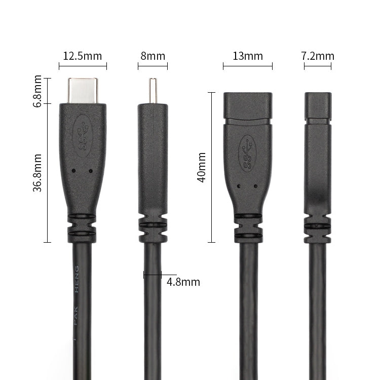 USB 3.1 Type-C / USB-C Male to Type-C / USB-C Female Gen2 Adapter Cable, Length: 1m - Computer & Networking by buy2fix | Online Shopping UK | buy2fix