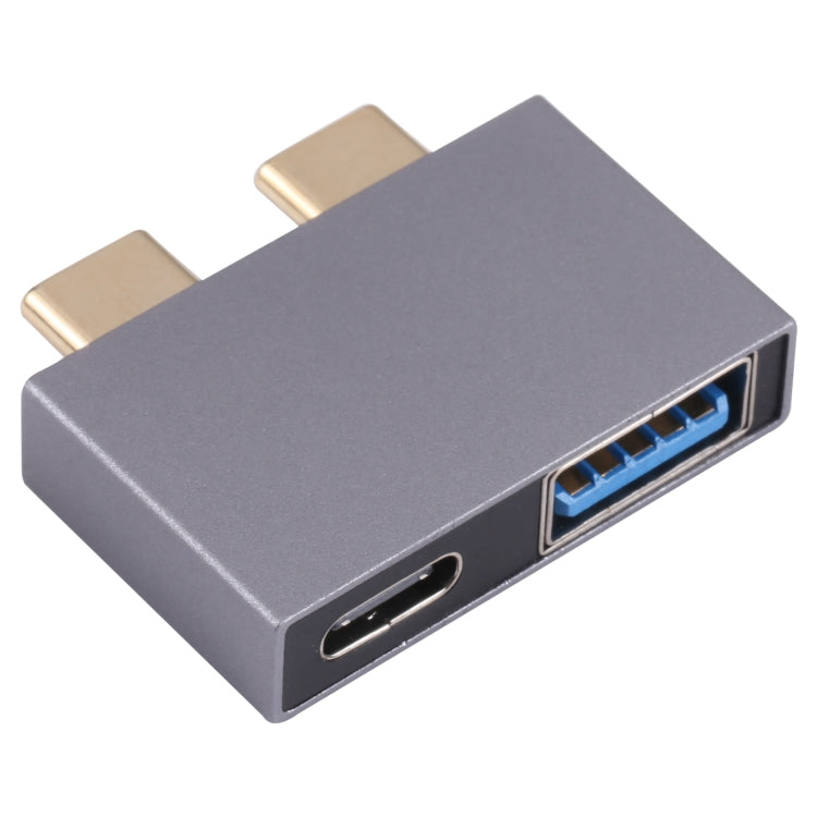 USB Female + USB-C / Type-C Female to 2 x USB-C / Type-C Male Adapter - Computer & Networking by buy2fix | Online Shopping UK | buy2fix