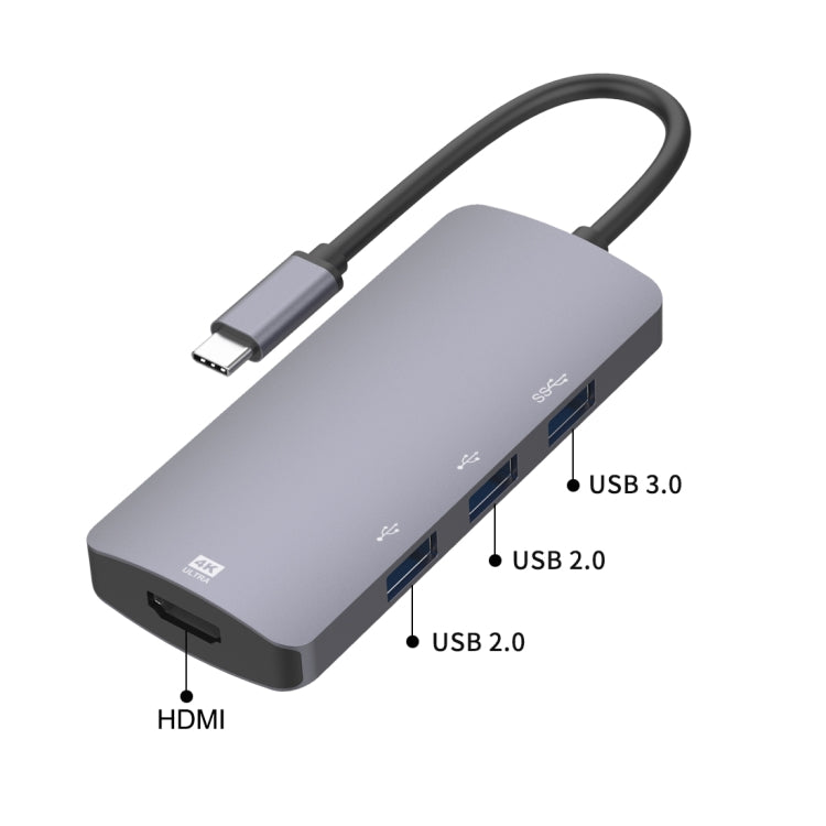 UC912 4 in 1 4K 30Hz USB 3.0 + 2 x USB 2.0 to USB-C / Type-C Multifunctional HUB Adapter - Computer & Networking by buy2fix | Online Shopping UK | buy2fix