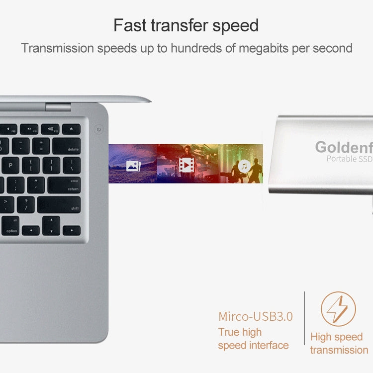 Goldenfir NGFF to Micro USB 3.0 Portable Solid State Drive, Capacity: 256GB(Silver) - Computer & Networking by Goldenfir | Online Shopping UK | buy2fix