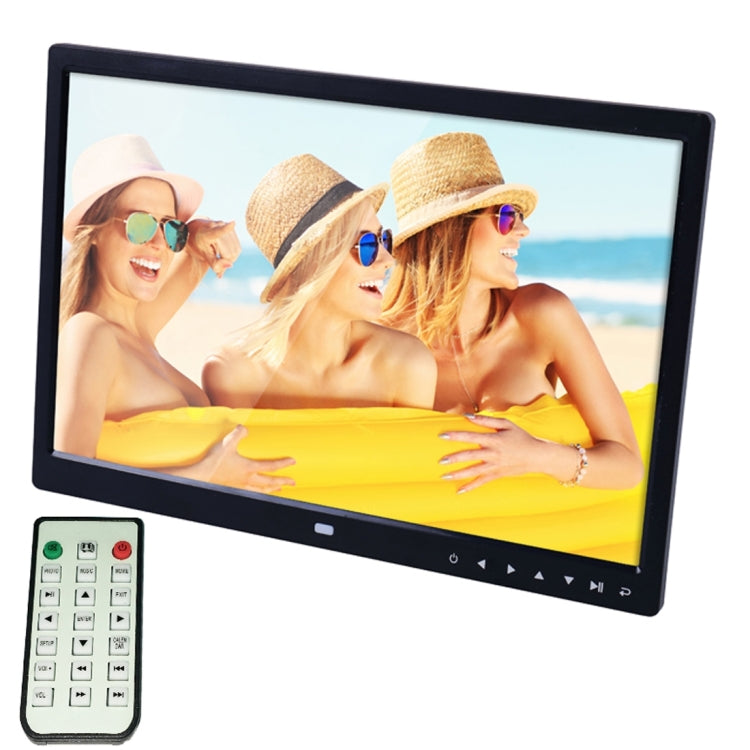 15.0 inch LED Display Digital Photo Frame with Holder / Remote Control, Allwinner, Support USB / SD Card Input / OTG(Black) - Consumer Electronics by buy2fix | Online Shopping UK | buy2fix