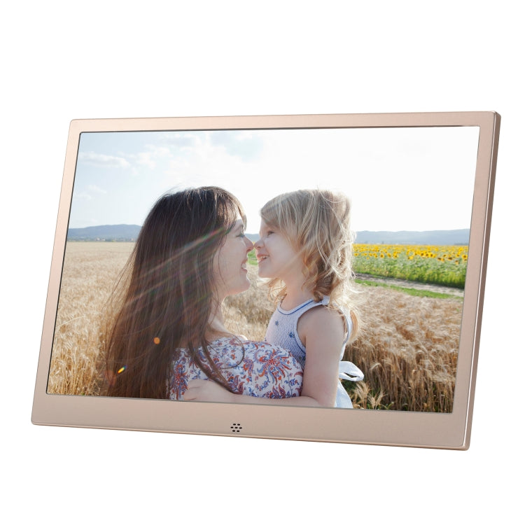 HSD1202 12.1 inch 1280x800 High Resolution Display Digital Photo Frame with Holder and Remote Control, Support SD / MMC / MS Card / USB Port, US Plug(Gold) - Consumer Electronics by buy2fix | Online Shopping UK | buy2fix