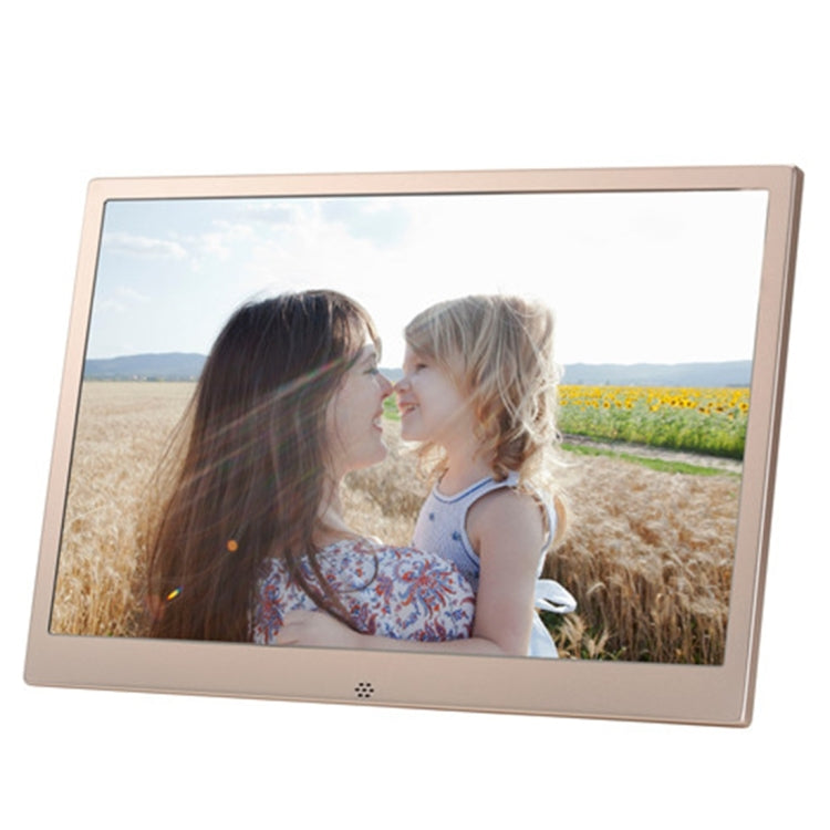 HSD1303 13.3 inch LED 1280x800 High Resolution Display Digital Photo Frame with Holder and Remote Control, Support SD / MMC / MS Card / USB Port, US Plug(Gold) - Consumer Electronics by buy2fix | Online Shopping UK | buy2fix