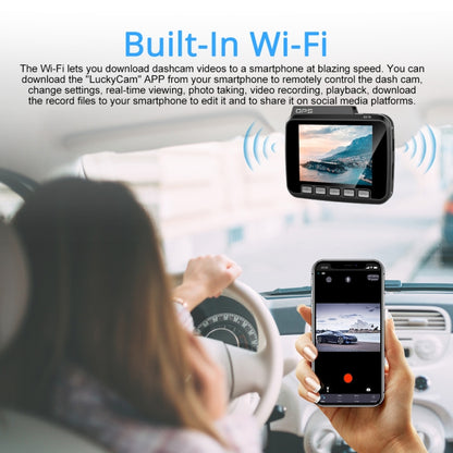 GS63H Car DVR Camera 2.4 inch LCD Screen HD 2880 x 2160P 150 Degree Wide Angle Viewing, Support Motion Detection / TF Card / G-Sensor / GPS / WiFi / HDMI(Black) by buy2fix