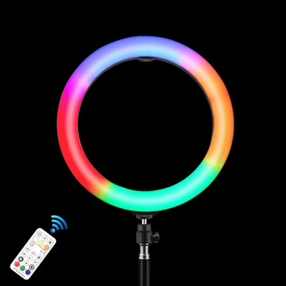 PULUZ 10.2 inch 26cm Marquee LED RGBWW Selfie Beauty Light  + 1.1m Tripod Mount 168 LED Dual-color Temperature Dimmable Ring Vlogging Photography Video Lights with Cold Shoe Tripod Ball Head & Remote Control & Phone Clamp(Black) - Consumer Electronics by PULUZ | Online Shopping UK | buy2fix