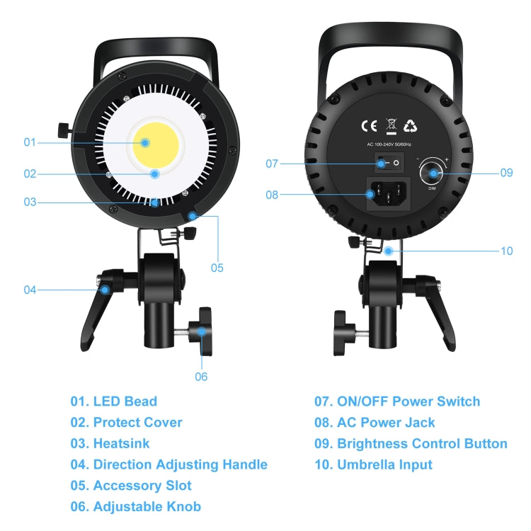 PULUZ 100W 5600K Studio Video Light + 2.8m Light Holder + 65cm Foldable Lantern Softbox Photography Kit(EU Plug) - Shoe Mount Flashes by PULUZ | Online Shopping UK | buy2fix