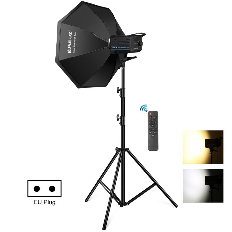 PULUZ 150W 3200K-5600K Photo Studio Strobe Flash Light Kit with Softbox Reflector & Tripod(EU Plug) - Shoe Mount Flashes by PULUZ | Online Shopping UK | buy2fix