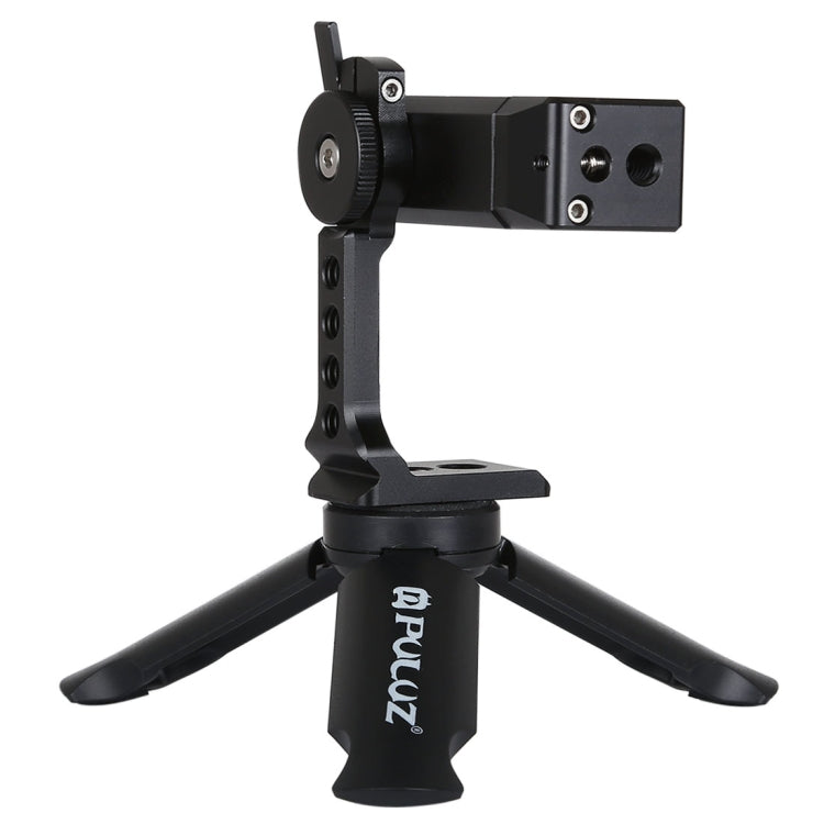 PULUZ Folding Plastic Tripod + Horizontal / Vertical Shooting Metal Clamp with Cold Shoe for iPhone, Galaxy, Huawei, Xiaomi, Sony, HTC, Google and other Smartphones - Desktop Holder by PULUZ | Online Shopping UK | buy2fix