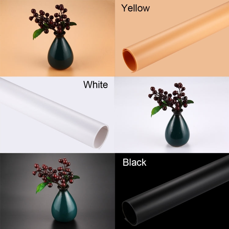 3 PCS PULUZ Photography Background PVC Paper Kits for Studio Tent Box, 3 Colors (Black, White,Yellow), Size: 120cm x 60cm - Camera Accessories by PULUZ | Online Shopping UK | buy2fix