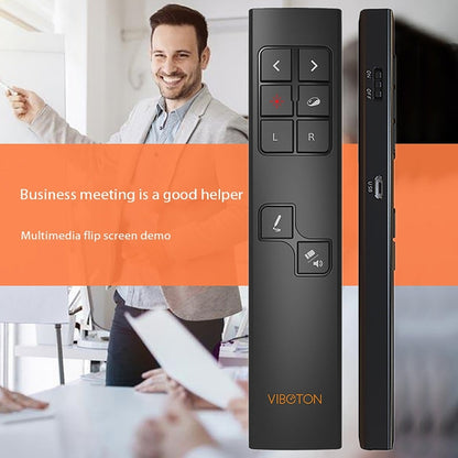 VIBOTON PP930 2.4GHz Multimedia Presentation Remote PowerPoint Clicker Wireless Presenter Handheld Controller Flip Pen, Control Distance: 30m(Black) -  by VIBOTON | Online Shopping UK | buy2fix