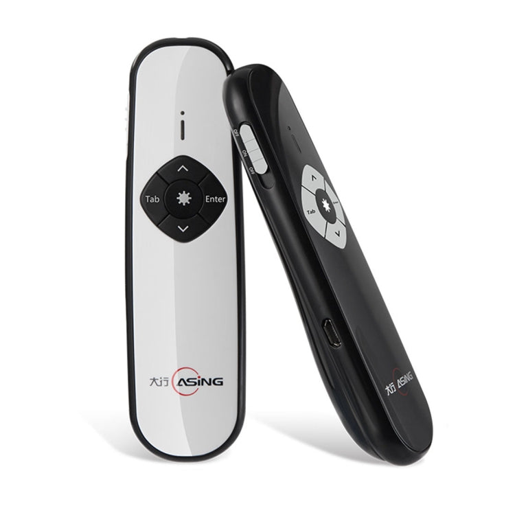 ASiNG A800 USB Charging 2.4GHz Wireless Presenter PowerPoint Clicker Representation Remote Control Pointer, Control Distance: 100m(White) -  by ASiNG | Online Shopping UK | buy2fix