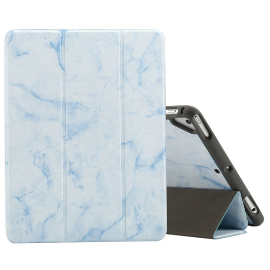 Marble Texture Pattern Horizontal Flip Case for iPad 9.7 (2018) , with Three-folding Holder & Pen Slots(Blue) by buy2fix