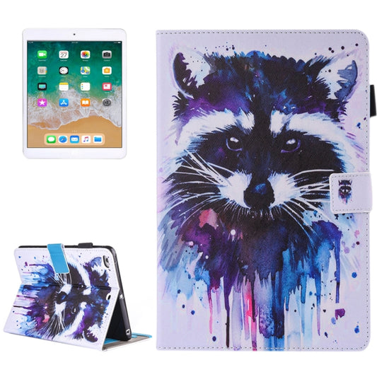 For iPad Air / iPad Air 2 Painting Colorful Raccoon Pattern Horizontal Flip Leather Case with Holder & Wallet & Card Slots & Pen Slot by buy2fix