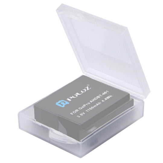 Boîte de rangement de batterie transparente en plastique dur PULUZ (pour batterie GoPro HERO4)
