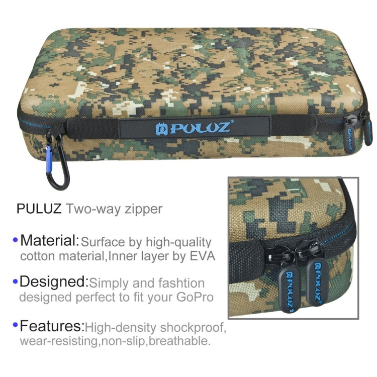 PULUZ Camouflage Pattern Waterproof Carrying and Travel Case for for GoPro Hero11 Black / HERO10 Black / HERO9 Black / HERO8 Black / HERO7 /6 /5 /5 Session /4 Session /4 /3+ /3 /2 /1, DJI Osmo Action  ... Cameras Accessories, Large Size: 32cm x 22cm x 7cm - DJI & GoPro Accessories by PULUZ | Online Shopping UK | buy2fix