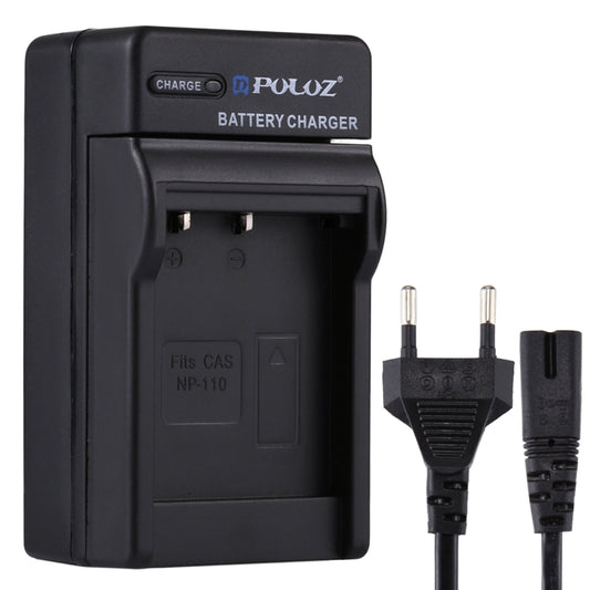 PULUZ EU Plug Battery Charger with Cable for Casio NP-110 Battery - Battery Wall Charger by PULUZ | Online Shopping UK | buy2fix