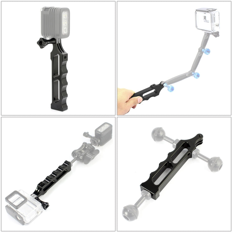 PULUZ Aluminum Alloy Tactical Hand Holder Grip for DJI Osmo Action, GoPro NEW HERO /HERO7 /6 /5 /5 Session /4 Session /4 /3+ /3 /2 /1, Xiaoyi and Other Action Cameras(Black) - Camera Accessories by PULUZ | Online Shopping UK | buy2fix