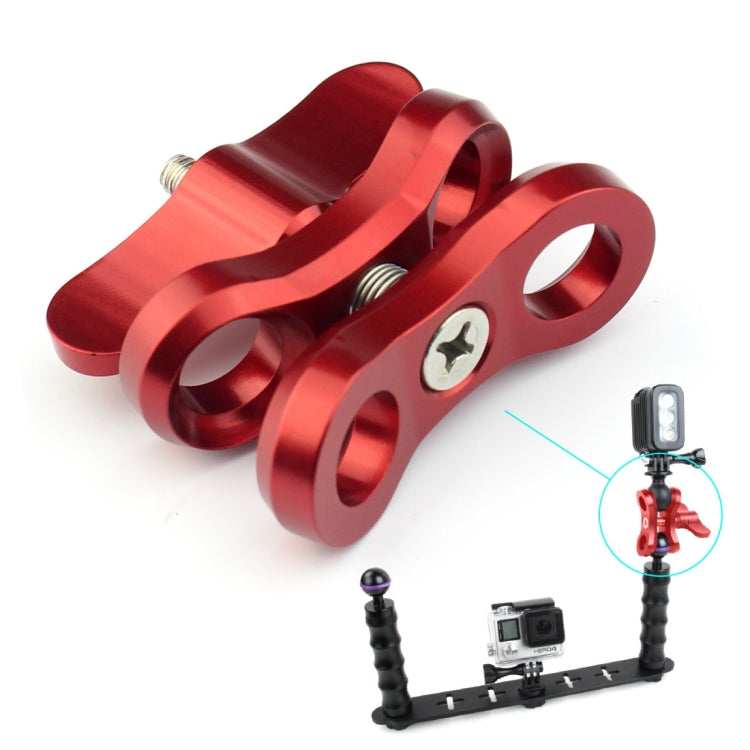 PULUZ Ball Clamp Close Hole Diving Camera Bracket CNC Aluminum Spring Flashlight Clamp for Diving Underwater Photography System(Red) - Camera Accessories by PULUZ | Online Shopping UK | buy2fix