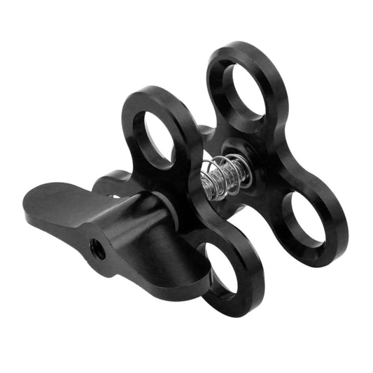 PULUZ Triple Ball Clamp Close Hole Diving Camera Bracket CNC Aluminum Spring Flashlight Clamp for Diving Underwater Photography System(Black) by PULUZ