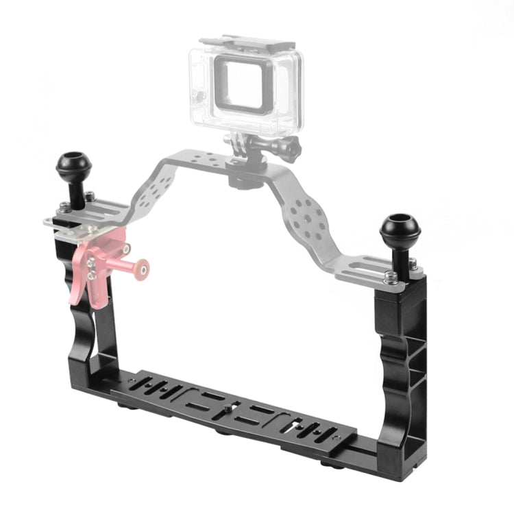 PULUZ Adjustable Diving Dual Hand-held CNC Aluminum Lamp Arm Holder for Diving Underwater Photography System, Upgrade Version - DJI & GoPro Accessories by PULUZ | Online Shopping UK | buy2fix