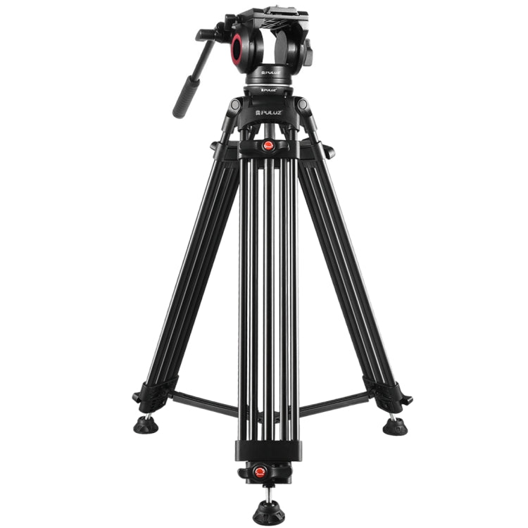 PULUZ 3 in 1 (Tripod + Bowl Adapter + Black Fluid Drag Head) Heavy Duty Video Camcorder Aluminum Alloy Tripod Mount Kit for DSLR / SLR Camera, Adjustable Height: 62-152cm - Camera Accessories by PULUZ | Online Shopping UK | buy2fix