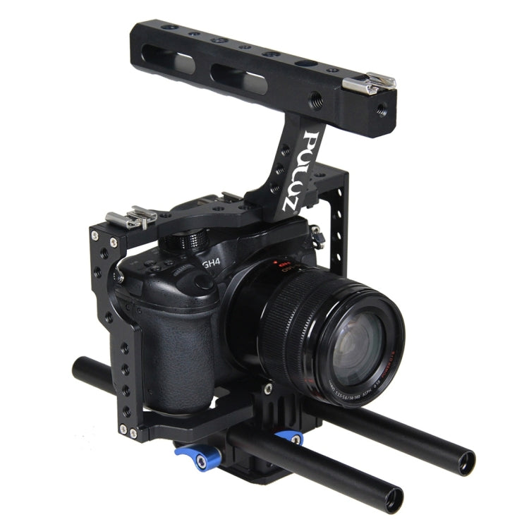 PULUZ Camera Cage Handle Stabilizer for Sony A7 & A7S & A7R, A7 II & A7R II & A7S II, A7R III & A7S III, A7R IV, A6000, A6500, A6300, Panasonic Lumix DMC-GH4(Blue) - Camera Accessories by PULUZ | Online Shopping UK | buy2fix