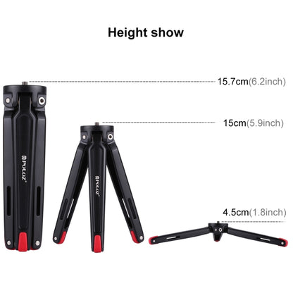 PULUZ Pocket Mini Metal Desktop Tripod Mount with 1/4 inch to 3/8 inch Thread Adapter Screw for DSLR & Digital Cameras, Adjustable Height: 4.5-15cm, Load: 20kg(Red) - Camera Accessories by PULUZ | Online Shopping UK | buy2fix